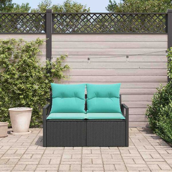 vidaXL Divano da giardino con cuscino 120 x 62 x 69 cm. polyrattan