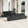 vidaXL Set Divano da Giardino con cuscino 7 pcs Nero