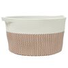 vidaXL Cestino Portaoggetti Marrone e Bianco &Oslash;40x25 cm in Cotone