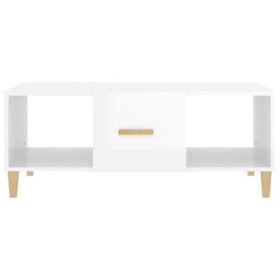 vidaXL Tavolino da Salotto Bianco Lucido 102x50x40cm Legno Multistrato