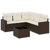 vidaXL Set Divano da Giardino 6 pz con Cuscini Marrone in Polyrattan