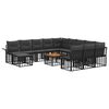 vidaXL Set Divano da Giardino 13 pcs Nero e Grigio scuro polyrattan