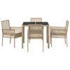vidaXL Set da Pranzo per Giardino 5 pcs Beige polyrattan
