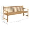 vidaXL Panca da Giardino con Cuscino Beige 175 cm Massello di Teak