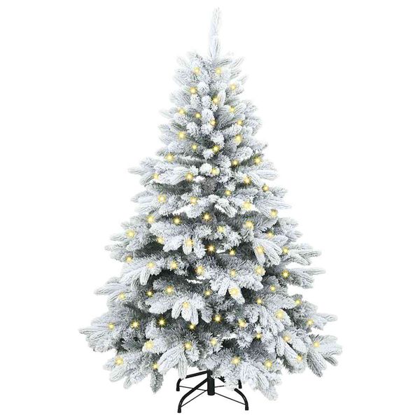 vidaXL Albero di Natale artificiale con 150 LED Bianco 150 cm PE e PVC