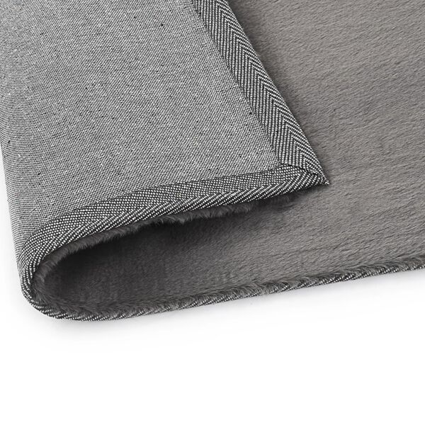 vidaXL Tappeto 120x160 cm Pelliccia di Coniglio Sintetica Grigio Scuro