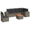 vidaXL Set Divani da Giardino 7 pz con Cuscini Grigio in Polyrattan