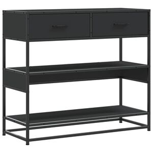 vidaXL Tavolino Consolle Nero 90x35x80 cm in Legno Multistrato