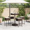 vidaXL Set Bar da Giardino 5 pz con Cuscini in Polyrattan Marrone