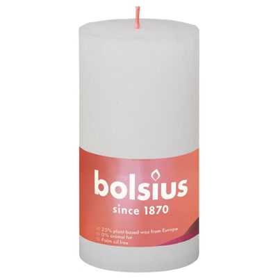 Bolsius Candele Rustiche a Colonna Shine 4 pz 130x68 mm Bianco Nuvola