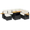 vidaXL Set Divani da Giardino con Cuscini 8 pz Nero in Polyrattan