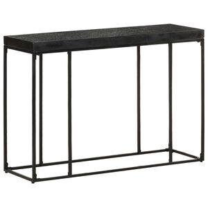 vidaXL Tavolo Consolle Nero 110x35x76 cm Massello di Acacia e Mango