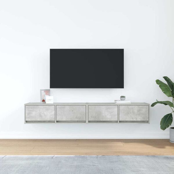 vidaXL Mobili TV 2 pz Grigio Cemento 80x31x25,5cm in Legno Multistrato