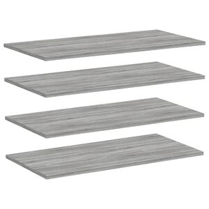 vidaXL Mensole Parete 4pz Grigio Sonoma 80x40x1,5cm Legno Multistrato
