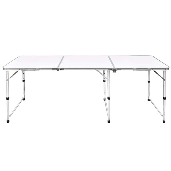 vidaXL Tavolo da Campeggio Pieghevole Alluminio Regolabile 180x60 cm