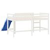 vidaXL Letto Soppalco Scivolo Bambini Bianco 80x200 cm Massello Pino