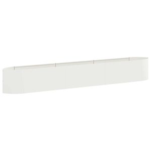 vidaXL Letto rialzato da giardino Bianco 300 x 40 x 40 cm Acciaio