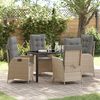 vidaXL Set da Pranzo per Giardino con cuscino 5 pcs Beige polyrattan