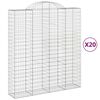 vidaXL Cesti Gabbioni ad Arco 20 pz 200x50x220/240 cm Ferro Zincato