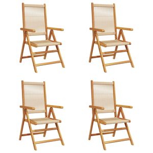 vidaXL Sedie da Giardino Reclinabili 4pz Beige Legno Massello Acacia