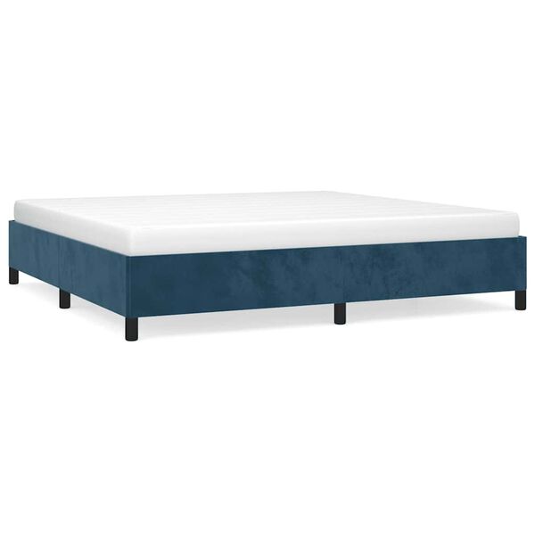 vidaXL Giroletto senza Materasso Blu Scuro 200x200 cm in Velluto