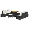 vidaXL Set Divano da Giardino 9 pz Nero polyrattan