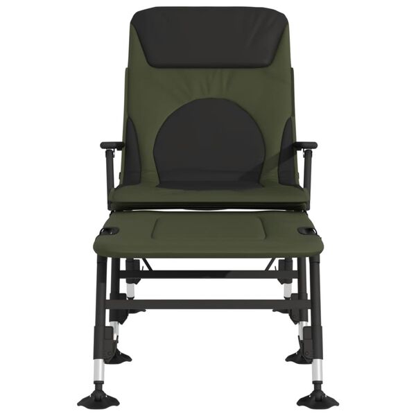 vidaXL Lettino da Pesca Gambe Anti Fango Regolabili Pieghevole Verde