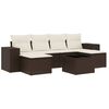 vidaXL Set Divani da Giardino 7 pz con Cuscini Marrone in Polyrattan