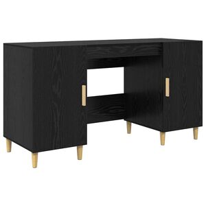 vidaXL Scrivania Rovere Nero Legno ingegnerizzato 140 x 50 x 75 cm