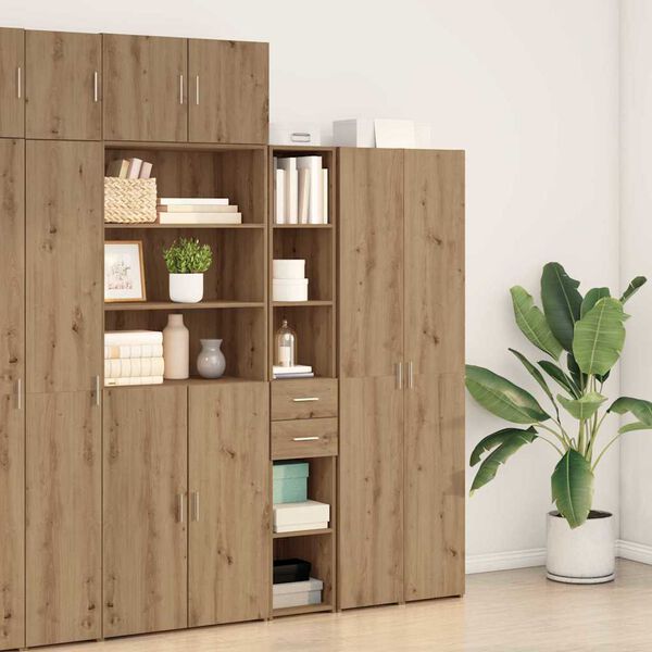 vidaXL Libreria con cassetto Rovere artigianale 30 x 42.4 x 185.2 cm