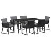 vidaXL Set da Pranzo per Giardino 7 pcs Nero