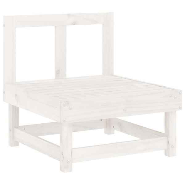 vidaXL Set Salotto da Giardino 7 pz Bianco in Legno Massello di Pino