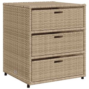 vidaXL Armadietto Portaoggetti da Giardino Beige 55x59x69cm Polyrattan