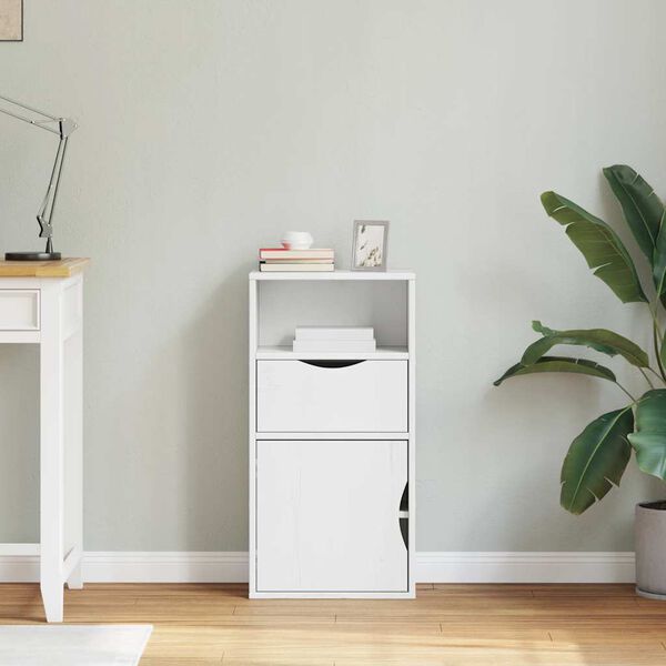 vidaXL Armadietto Laterale con Cassetto ODDA Bianco 40x24x79 cm