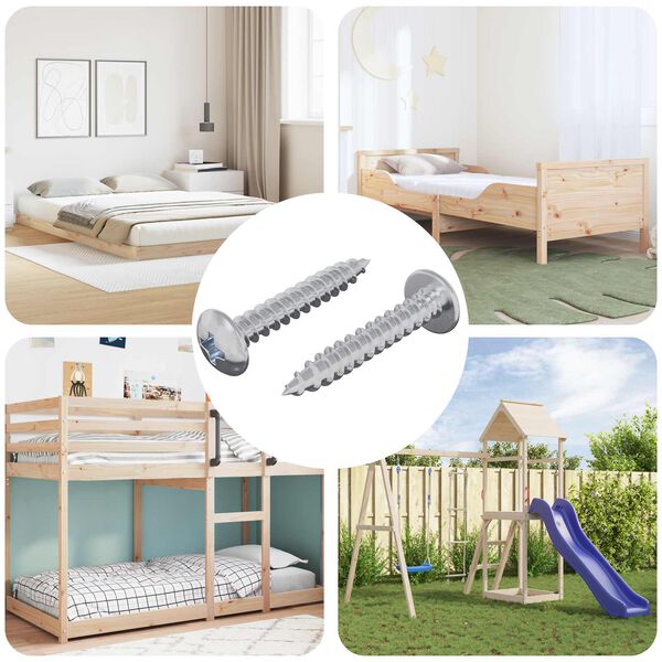 vidaXL Chiodo autofilettante 2 pcs Zincato 4 x 25 mm Acciaio