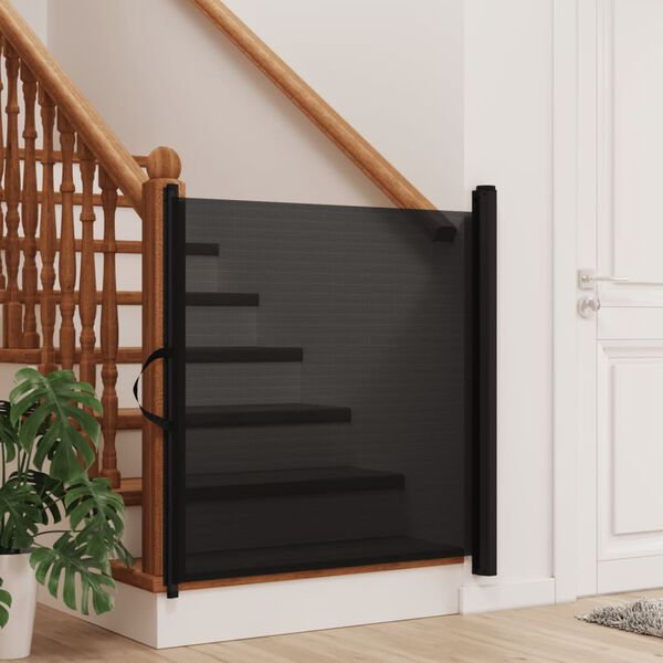 vidaXL Cancelletto Retrattile per Animali Domestici Nero 102,5x125 cm