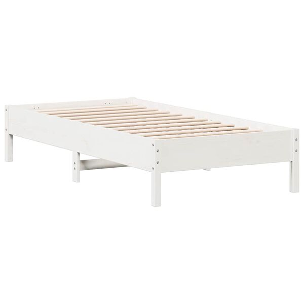 vidaXL Letto senza Materasso Bianco 75x190 in Legno Massello di Pino