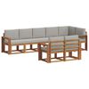 vidaXL Set di divani da esterno 8 pz Grigio Naturale e Chiaro