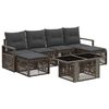 vidaXL Set Divano da Giardino 7 pz Grigio e Grigio Scuro polyrattan