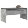 vidaXL Panca per ingresso con cuscino Grigio cemento 83 x 38 x 40 cm
