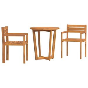 vidaXL Set da pranzo da giardino a 3 pz in Legno Massello di Acacia