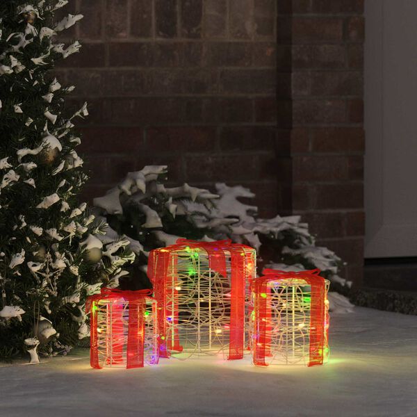 vidaXL Decorazione Scatola Regalo 3 pcs colorato 20 x 20 x 21 cm