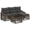 vidaXL Set Divano da Giardino Regolabile 5 pcs Grigio polyrattan