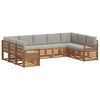 vidaXL Set di divani da esterno 9 pz Grigio Naturale e Chiaro