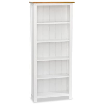 vidaXL Libreria a 5 Ripiani 60x22,5x140 cm in Massello di Rovere