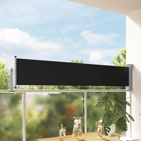 vidaXL Tenda Laterale Retrattile per Patio 60x300 cm Nero