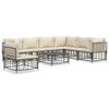 vidaXL Set Divani da Giardino 8 pz con Cuscini Antracite in Polyrattan