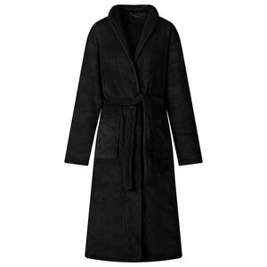 vidaXL Accappatoio senza Cappuccio Nero s Flanella