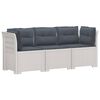 vidaXL Divano da giardino 3 posti con cuscini in look rattan PP Bianco