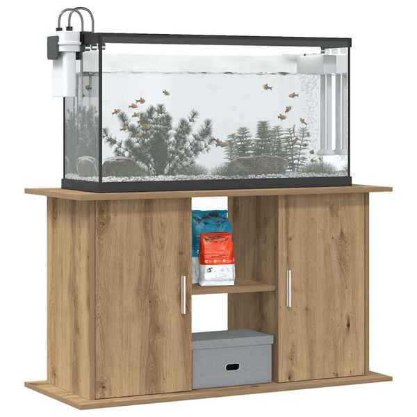 vidaXL Supporto per acquario artigianale in rovere 101x41x58 cm in legno ingegnerizzato